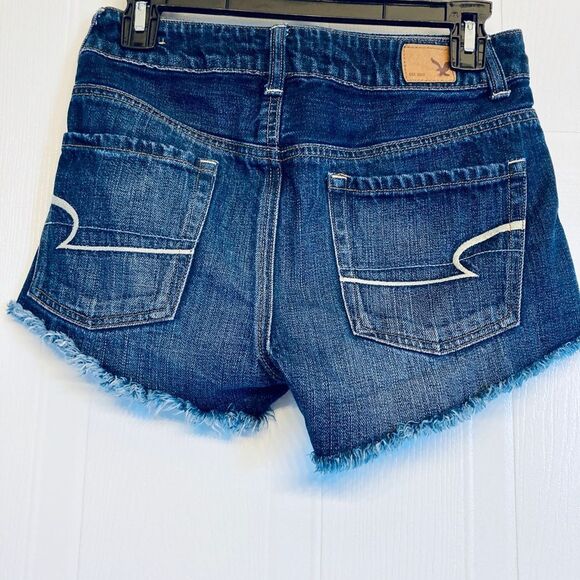 AEO Hi-Rise Festival Denim Blue Jean Shorts Size 0 - Picture 2 of 11